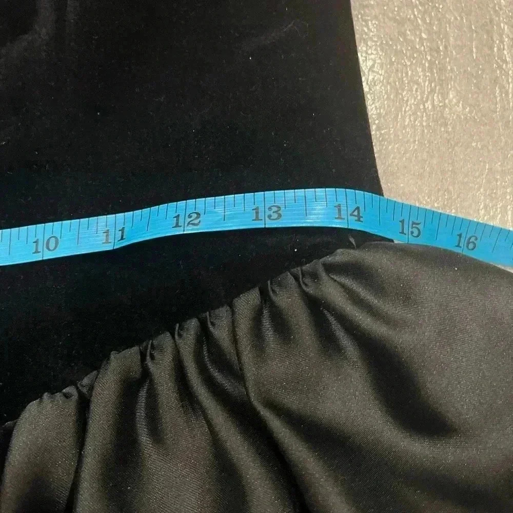 [EU40/US:8]Vintage Dorothy Perkins Strapless Black Velvet  Dress Peplum Tiered - Picture 10 of 12